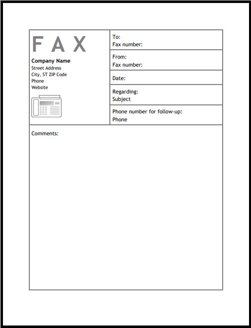 Business Fax Cover sheet