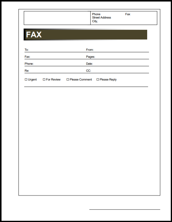 Fax sheet business