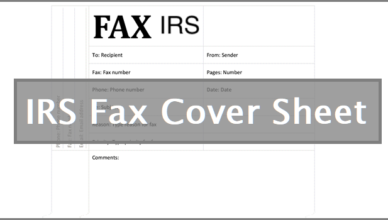 IRS Fax cover sheet