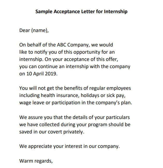 Acceptance Of Offer Letter Email Sample from www.lettertemplatesformat.com