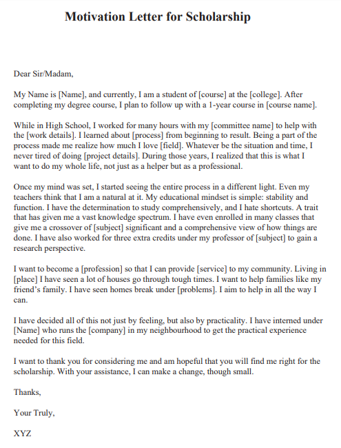 How To Write A Eye Catching Motivation Letter For Scholarship