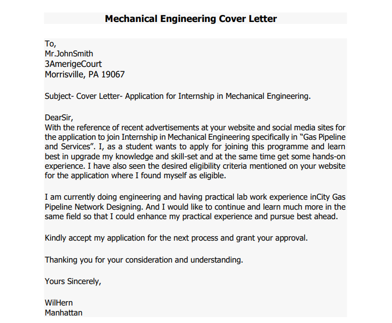 Engineering Cover Letter Format, Samples, and Templates