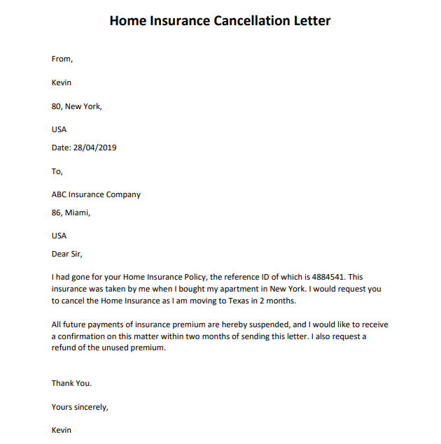 Powerful Insurance Cancellation Letter Samples and Format