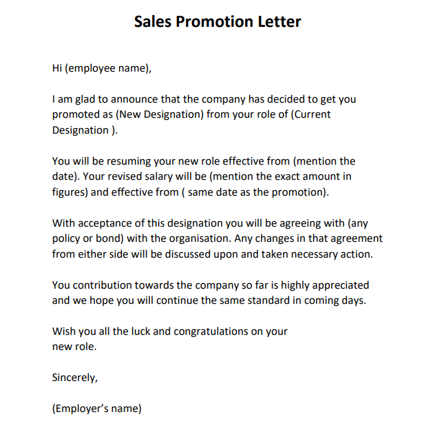 Congratulation Promotion Letter To Employee from www.lettertemplatesformat.com
